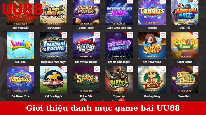 Giới thiệu danh mục game bài UU88