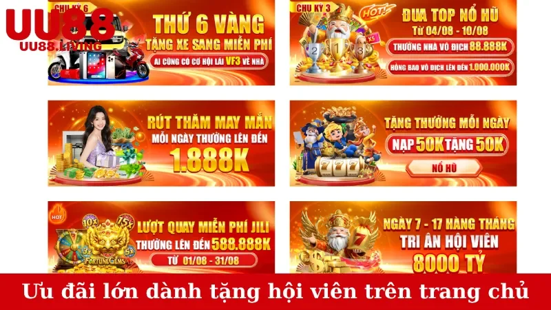 Ưu đãi lớn dành tặng hội viên trên trang chủ